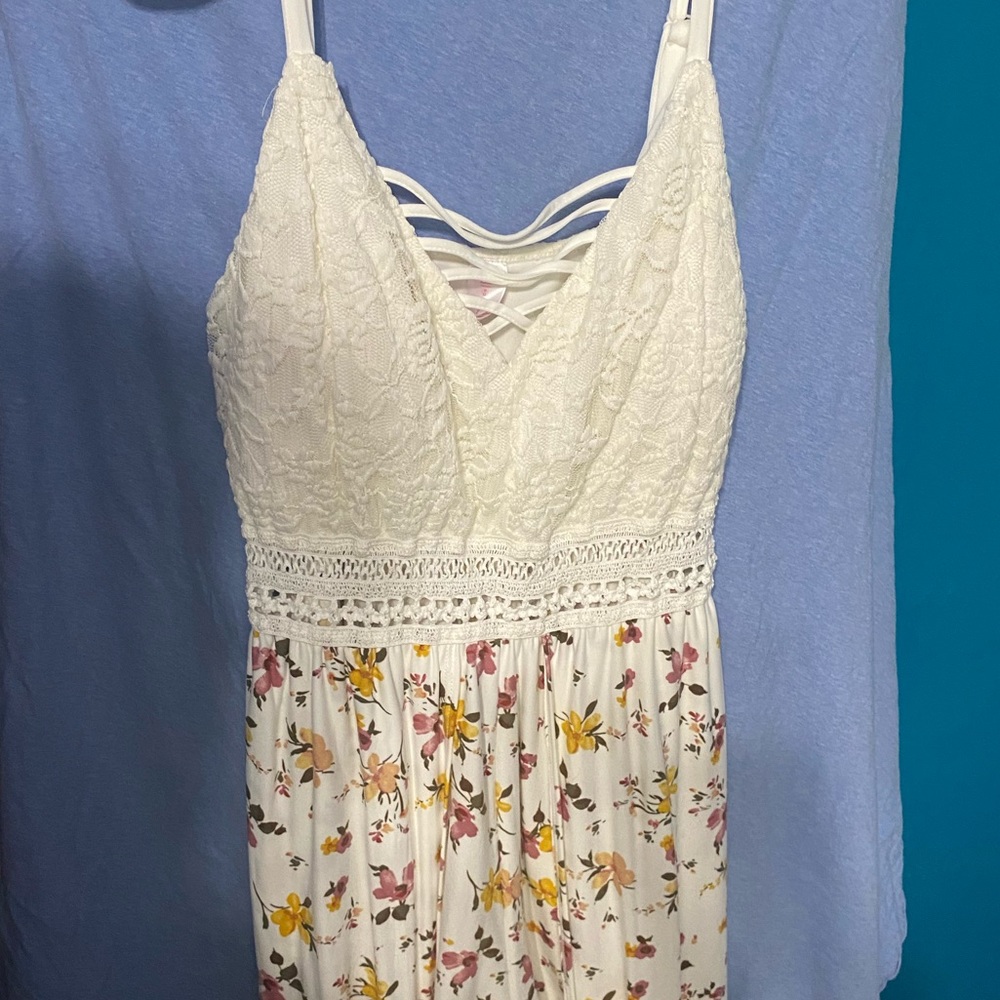 white floral dress